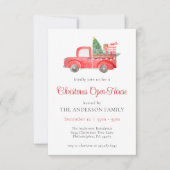 Vakantie Rode Kerst Truck Open Huis Kaart (Voorkant)