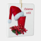 Vakantie Rode Partij Cup Keramisch Ornament (Rechts)