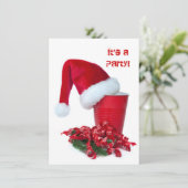 Vakantie Rode Party Cup en Pet Kaart (Staand voorkant)