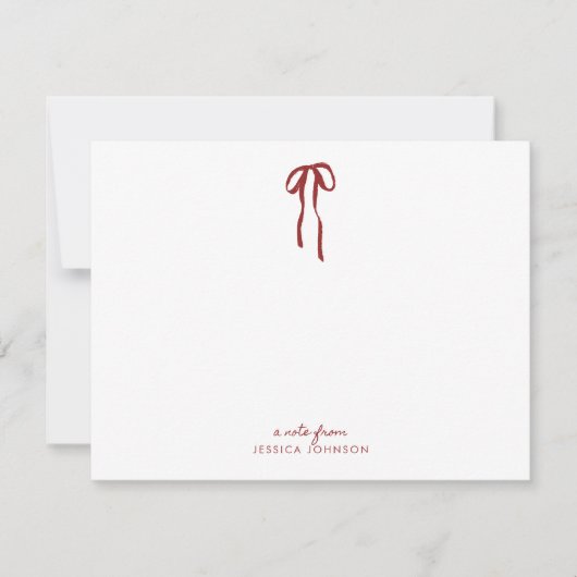 Vakantie Rode Strepen en Bow Note Kaart (Voorkant)