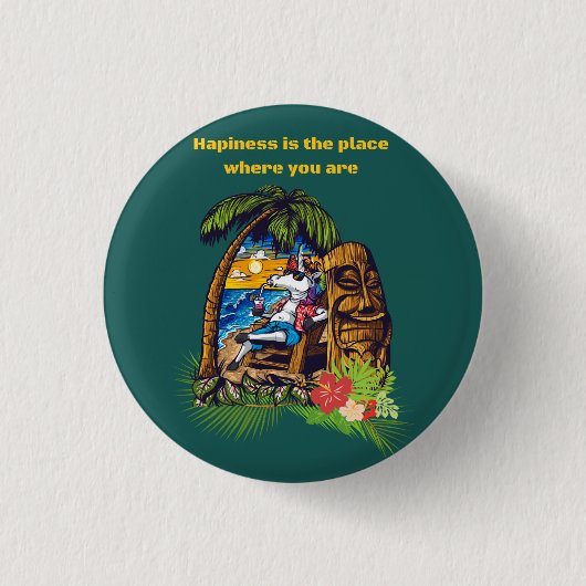 Vakantie Ronde Button 3,2 Cm (Voorkant)