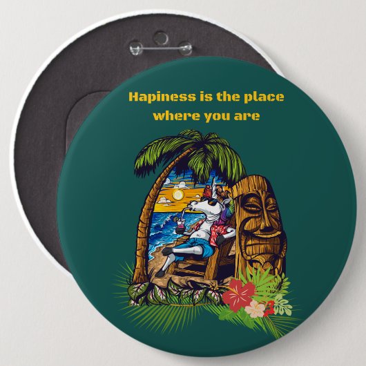 Vakantie Ronde Button 6,0 Cm (Voorkant /achterkant)