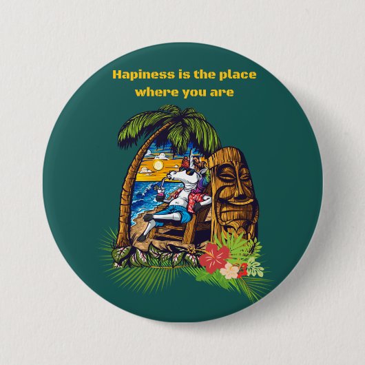 Vakantie Ronde Button 7,6 Cm (Voorkant)