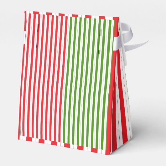 Vakantie rood & elf groen Snoep streep gestreept Bedankdoosjes (Achterkant)