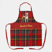 Vakantie Rood Groen Plaid Basenji Hond Kerstmis Schort (Voorkant)