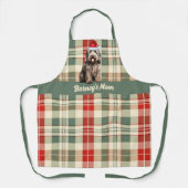 Vakantie Rood Groen Plaid Bergamasco Hond Kerst Schort (Voorkant)