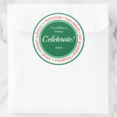 Vakantie Rood/Groen Sticker Label (Tas)