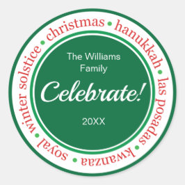 Vakantie Rood/Groen Sticker Label