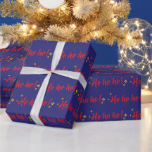 Vakantie Rood Ho Ho Ho Kerstcadeaus Donkerblauw