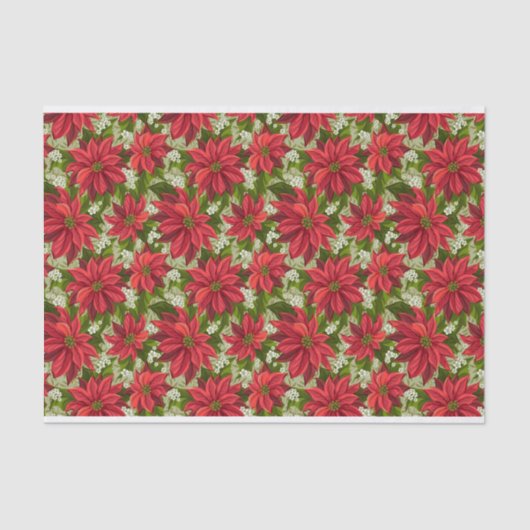 Vakantie rood Poinsettia Weefselpapier Tissuepapier (Voorkant)