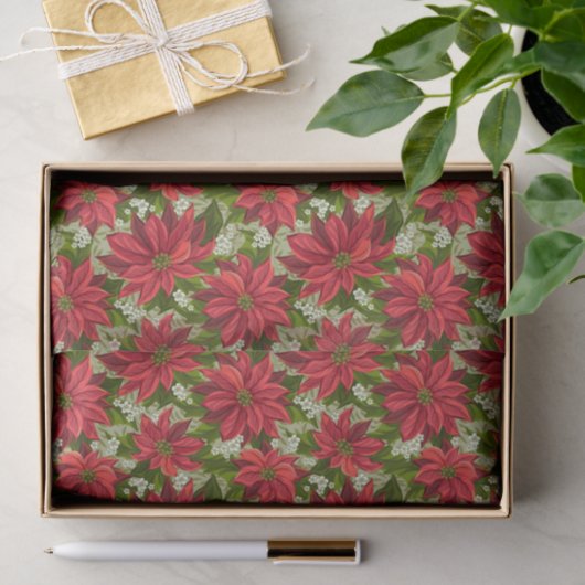 Vakantie rood Poinsettia Weefselpapier Tissuepapier (Geschenk)
