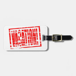Vakantie Rood Rubber paspoort stempel effect Bagagelabel