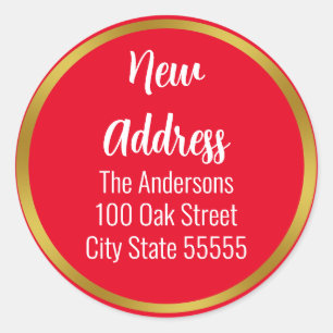 Vakantie Rood Wit en Goud Bewegende aankondiging Ronde Sticker