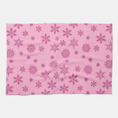 VAKANTIE ROZE GLITTER LOOK SNEEUWVLOKKEN THEEDOEK (Horizontaal)