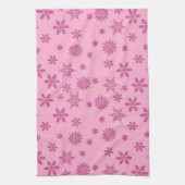 VAKANTIE ROZE GLITTER LOOK SNEEUWVLOKKEN THEEDOEK (Verticaal)