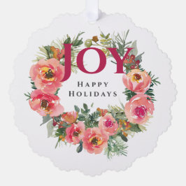 Vakantie Roze Joy Krans Botanisch Ornament Kaart