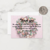 Vakantie Roze krans Kerstfeest Dank u Notitiekaartje (Voorkant / Achterkant in situ)