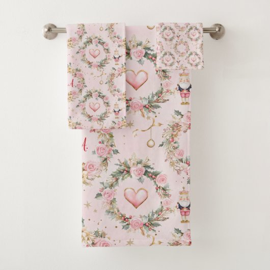 Vakantie Roze Vrolijke Notenkraker Beaux Custom Kr Bad Handdoek (Insitu)