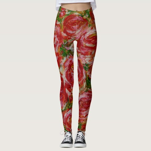 Vakantie-Rozen Leggings (Voorkant)