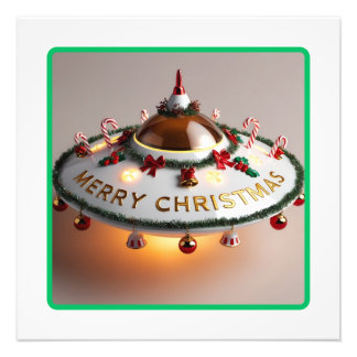 Vakantie Ruimteschip Kerst Decor Foto Afdruk