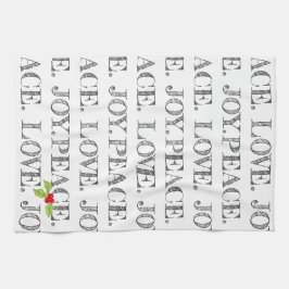 Vakantie RUST. LIEFS. VREUGDE. Kerstmis Holly Arti Theedoek