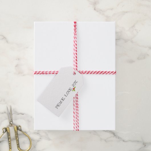 Vakantie RUST. LIEFS. VREUGDE. Kerstmis Holly Fees Cadeaulabel (Met Touw)