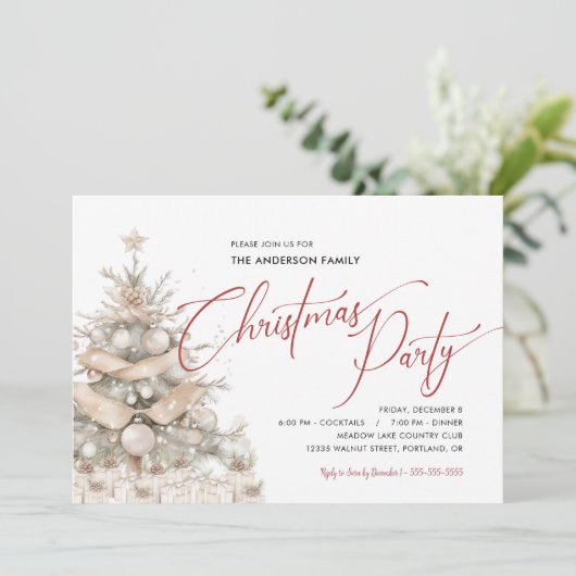 Vakantie Rustiek Evergreen Kerstfeest Kaart (Staand voorkant)