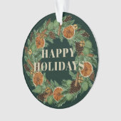 Vakantie Rustiek Gedroogd Sinaasappel Pine Krans F Ornament (voorkant)