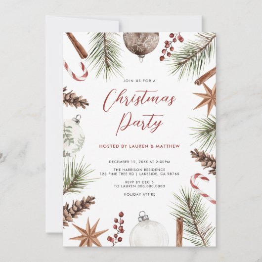 Vakantie Rustiek Kerstfeest Kaart (Voorkant)