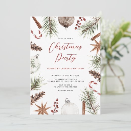 Vakantie Rustiek Kerstfeest Kaart (Staand voorkant)