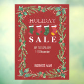 Vakantie Sale Kerstmis Bloemenwinkel Advertenties Raamsticker (Vel 3)