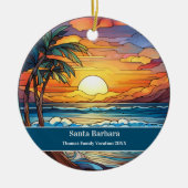 Vakantie Santa Barbara Beach Keramisch Ornament (Voorkant)