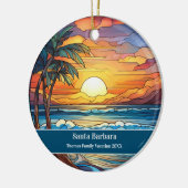 Vakantie Santa Barbara Beach Keramisch Ornament (Links)