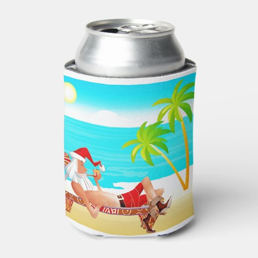 vakantie santa claus blikjeskoeler (Blikje Voorkant)