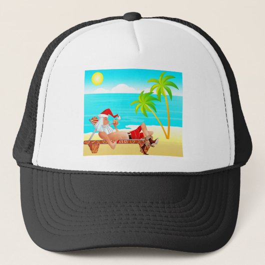vakantie santa claus trucker pet (Voorkant)