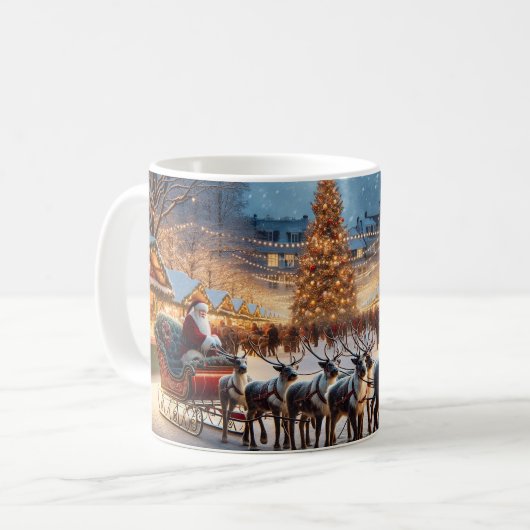 Vakantie Santa Coffee Mok (Voorkant links)