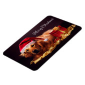 Vakantie Santa Dog Magnet Magneet (Linkerzijde)