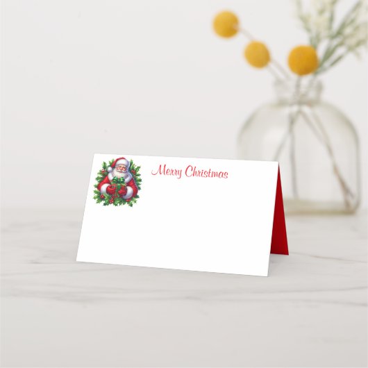 Vakantie Santa Naam Place Card Plaatskaartje (Voorkant)