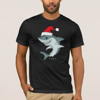 Vakantie Santa Shark Kerst Donker T-shirt