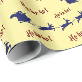 Vakantie Santa Sleigh Reinders Geel Naadloos Cadeaupapier (Rol Hoek)