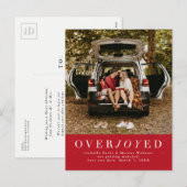 Vakantie save the date rode foto briefkaart (Voorkant / Achterkant)