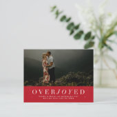 Vakantie save the date rode foto briefkaart (Staand voorkant)