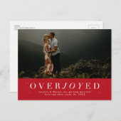 Vakantie save the date rode foto briefkaart (Voorkant / Achterkant)