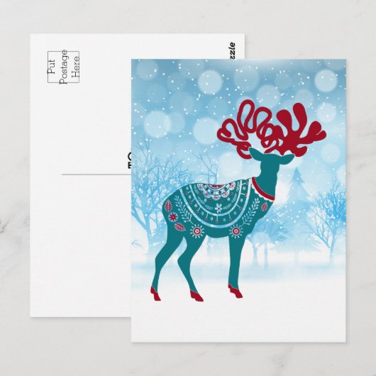 vakantie Scandinavische Moose Briefkaart (Voorkant / Achterkant)