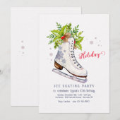 Vakantie schaatsfeest uitnodiging (Voorkant / Achterkant)