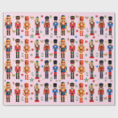 vakantie schattig Notenkraker patroon roze Cadeaupapier (Vlak)