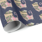 Vakantie Schattige Gezellig Cat Wrapping Papier (Rol Hoek)