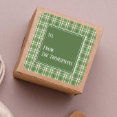 Vakantie Schattige groen rood rustiek land Plaid Vierkante Sticker