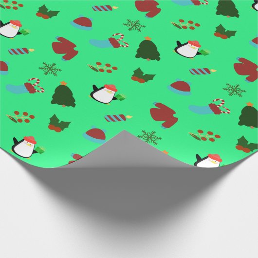 Vakantie Schattige kerstcadeau inpakpapier (Hoek)