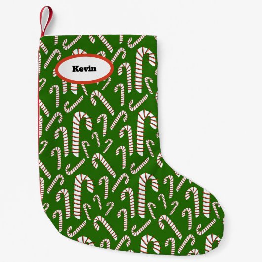 Vakantie seizoen Artistic Candy Cane-Green Kleine Kerstsok (Voorkant)